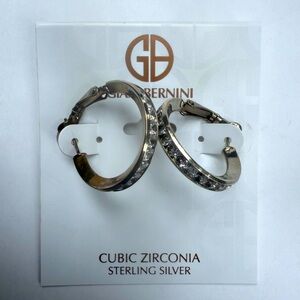 Giani Bernini Sterling Silver Cubic Zirconia Hoop Earrings